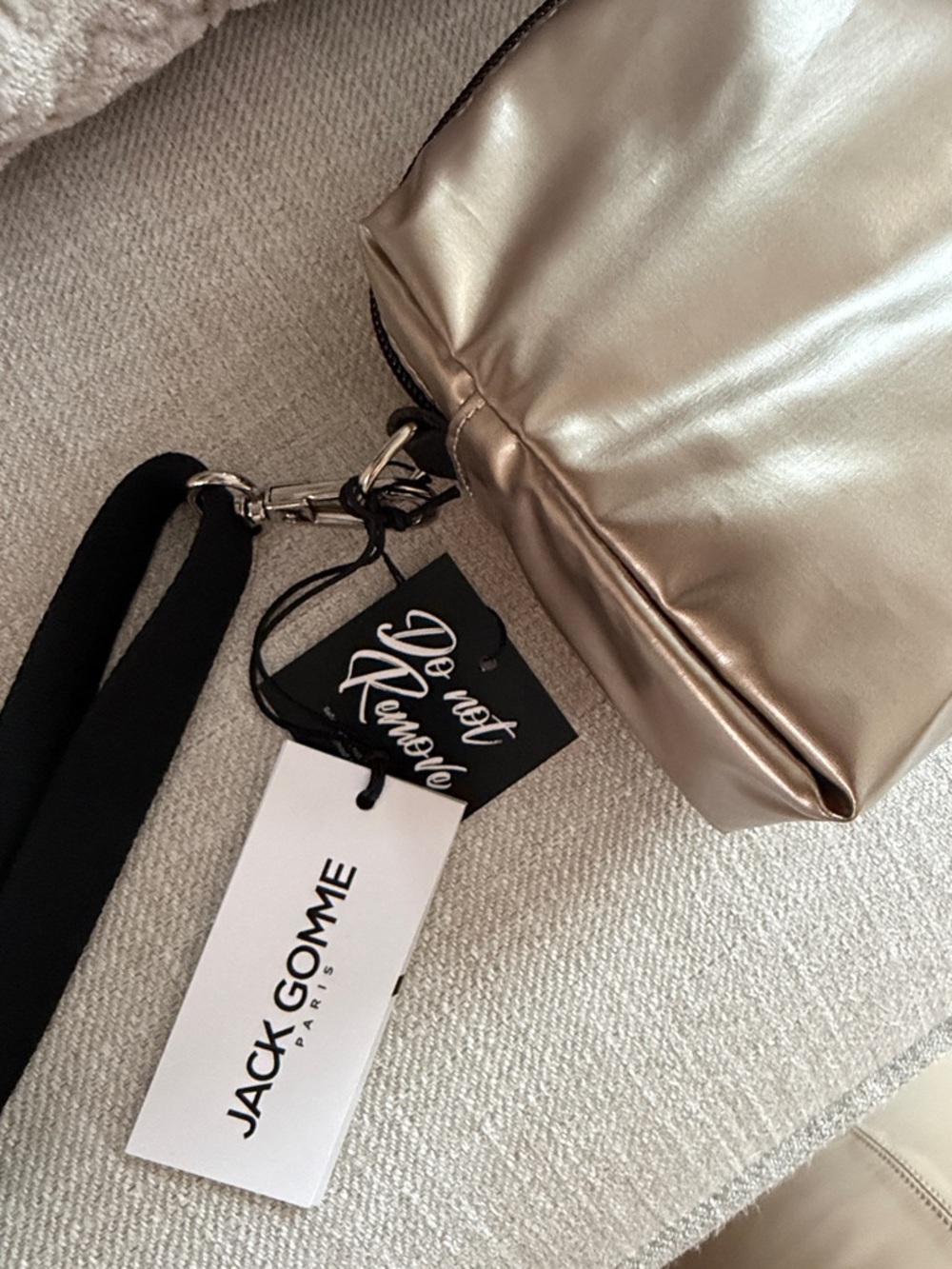 Jack Gomme Soft Metallic Crossbody Bag (soft gold/black) - Picture 9 of 13